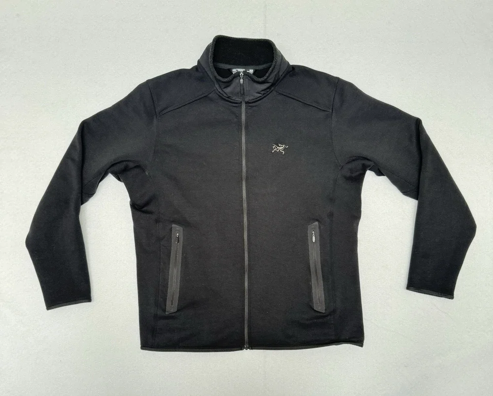 Arc'teryx Kyanite AR Men's Medium Fleece Full Zip Sweater Jacket Black Pockets